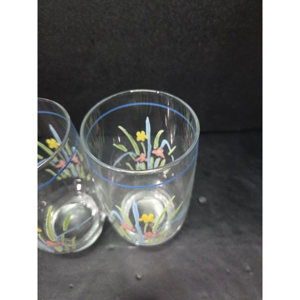 Sango Pastels Floral Short Tumblers, Easter Spring Glasses, Set of‎ 2 Glasses